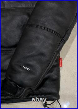 Men's Nuptse Mountain Style Fit Unisex Full-Black Genuine Leather Puffer Jacket