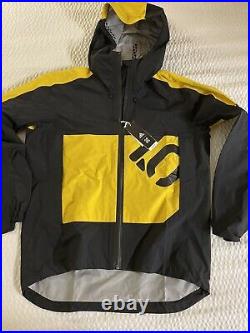 Mens Adidas Five Ten All Mountain RAIN. RDY Jacket Black/Hazy Yellow Size M