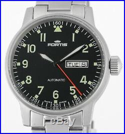 Mint FORTIS Day Date Flieger Automatic All Stainless Steel Mens Wrist Watch