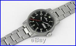 Mint FORTIS Day Date Flieger Automatic All Stainless Steel Mens Wrist Watch