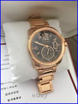 Mint Mens $44,600 Cartier Calibre All 18k Rose Gold 42mm Box & Papers