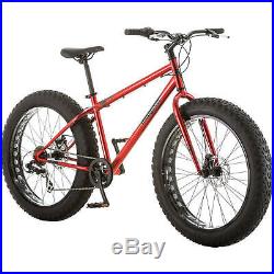 Mongoose Fat Tire 26 Mountain Bike Red All Terrain Fun Beach Bicycle Disc Bra