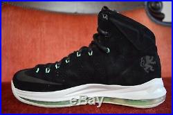 NDS Nike LeBron 10 X EXT QS Mint Black Suede 11.5 607078-001 MVP bhm all star