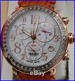 New Gruen 26-05 ALL Swiss Chronograph/57 REAL Diamond Watch/Rose Gold Tone/MINT$