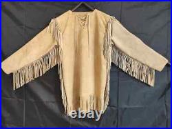 New Men Native American Mountain Man Buckskin Leather War Shirt