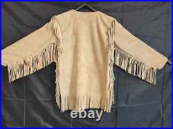 New Men Native American Mountain Man Buckskin Leather War Shirt