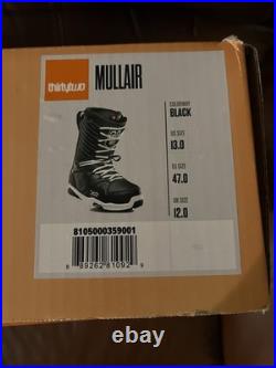 New Thirtytwo Mullair Men's US Size 13 EU 47 Snowboard Boots Black Heat Moldable