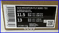 Nike ACG Mountain Fly GTX Gore-Tex Mens Sz 11.5 Black Metallic Silver CT2904-001