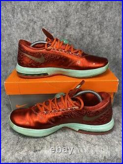 Nike KD 6 Christmas 2013 Size 9.5 Og All 599424 601 Red Mint Green Gold KD 6 Red