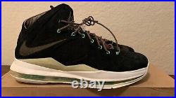 Nike LeBron 10 X EXT QS Mint Black Suede 11. 607078-001 MVP bhm all star