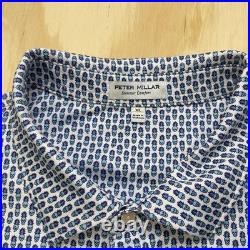 Peter Millar Polo Mens XL Navy Cramer Mountain Club Golf Skullada Grateful Dead
