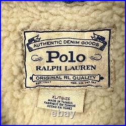 Polo Ralph Lauren Mountain Sherpa Lined Sikeston Denim Trucker Jacket Mens XL
