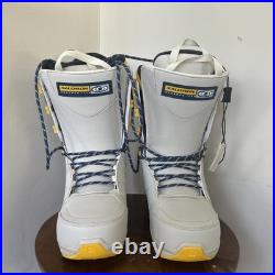 RARE Salomon Launch Lace BOA FS 2000 Snowboard Boots Men's US 10.5 EU 43.5 White