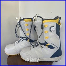 RARE Salomon Launch Lace BOA FS 2000 Snowboard Boots Men's US 10.5 EU 43.5 White