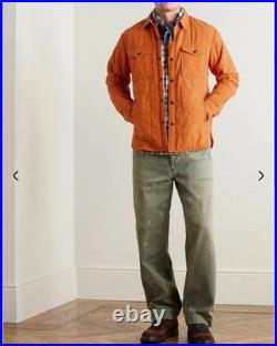 RRL Men's Mountain Quilted Jacket Orange Size M Double RL All Weather Gear