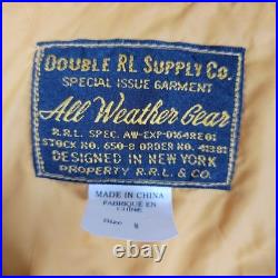 RRL Men's Mountain Quilted Jacket Orange Size M Double RL All Weather Gear