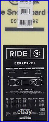 Ride Berzerker Men's Wide Snowboard 160W cm, All Mountain Directional, New 2023