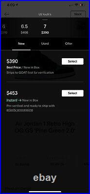 Size 7 Jordan 1 Retro High OG Pine Green 2.0 2020 VNDS! SUPER MINT OG ALL