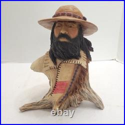 Stu Martin Baptiste #129/2500 Mountain Man Frontier Man Bust Sculpture Signed