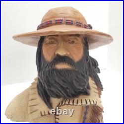 Stu Martin Baptiste #129/2500 Mountain Man Frontier Man Bust Sculpture Signed