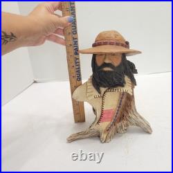 Stu Martin Baptiste #129/2500 Mountain Man Frontier Man Bust Sculpture Signed