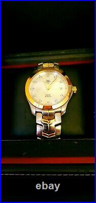 TAG HEUER WJF1153 MINT! 18K Gold/Diamonds MOTHER of PEARL FULLSET/ALL PAPERS