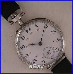 UNIQUE SILVER CASE All Original 1900 Antique French Hi Grade Wrist Watch MINT