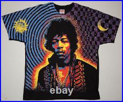 UNWASHED Vtg 1992 Jimi Hendrix AOP T Shirt XL Winterland Mosquitohead MINT