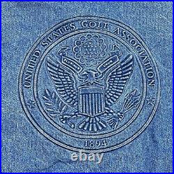 United States Golf Association Denim Trucker Jacket Mens L Blue USA Vintage Mint