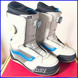 VANS Aura Pro Men's Snowboard Boots Size 9 Gray/White/Blue Double Boa BRAND NEW