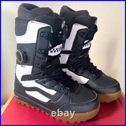 VANS Invado Pro Snowboard Boots Size 9 Black/White Stiff Lace/BOA BRAND NEW