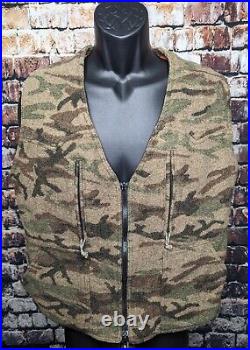 VINTAG King Of The Mountain Wool Omnitherm Camo Orange Hunting Vest Jacket Large