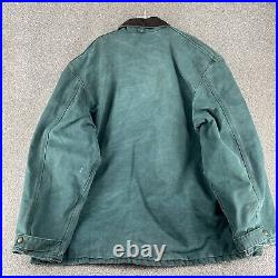 VINTAGE Carhartt Jacket Adult 2XL Tall Green Mountain Coat Blanket Lined Mens