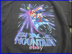 VINTAGE Disney Space Mountain Sweater Mens Large Black Pullover Sweatshirt
