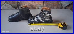 VTG Henke Men's Ski Boots Leather Retro Alpine Gear 6/2 B 463 102 Swiss Made Blk