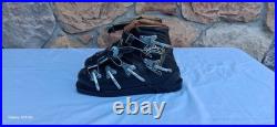 VTG Henke Men's Ski Boots Leather Retro Alpine Gear 6/2 B 463 102 Swiss Made Blk