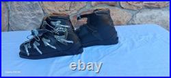 VTG Henke Men's Ski Boots Leather Retro Alpine Gear 6/2 B 463 102 Swiss Made Blk