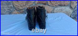 VTG Henke Men's Ski Boots Leather Retro Alpine Gear 6/2 B 463 102 Swiss Made Blk