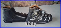 VTG Henke Men's Ski Boots Leather Retro Alpine Gear 6/2 B 463 102 Swiss Made Blk