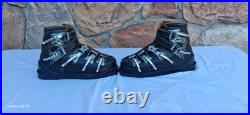 VTG Henke Men's Ski Boots Leather Retro Alpine Gear 6/2 B 463 102 Swiss Made Blk
