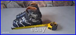 VTG Henke Men's Ski Boots Leather Retro Alpine Gear 6/2 B 463 102 Swiss Made Blk