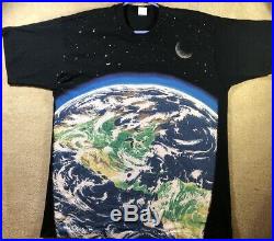 Vintage 1993 Original Liquid Blue Earth & Space All Over Print T-Shirt XL Mint