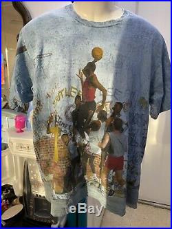 Vintage 1999 Chicago Bulls Jordan Nike Playground T-Shirt All over Print OG Mint