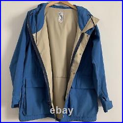 Vintage 60s Eastern Mountain Sports Blue Rain Jacket Small Rare First Label EMS