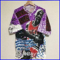 Vintage 90's Michael Jordan Tee T Shirt All Over Print Magic Johnson's Rare Mint