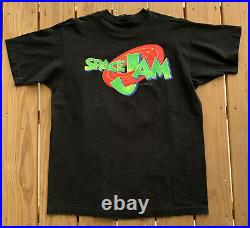 Vintage 90s All Over Print Space Jam Shirt 1996 Original Rare Size L MINT