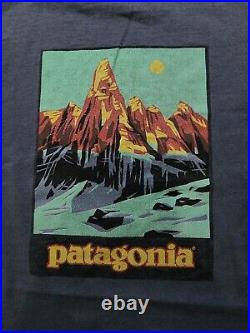 Vintage 90s Patagonia Beneficial Blue L T-Shirt Mount Fitz Roy USA