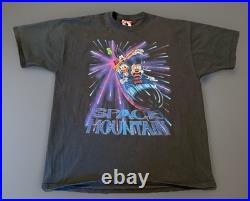 Vintage Disney Space Mountain T Shirt Mickey Mouse Men's Size Large USA Black
