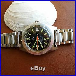 Vintage Elgin Day-Date Diver withMint Dial, Patina, Faded Bezel, All SS Case, PUW 1363