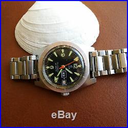 Vintage Elgin Day-Date Diver withMint Dial, Patina, Faded Bezel, All SS Case, PUW 1363